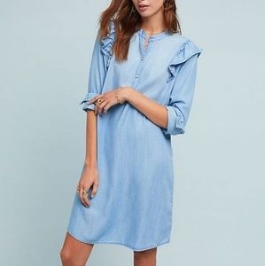 Anthropologie Cloth and Stone Ruffled Shirtdress